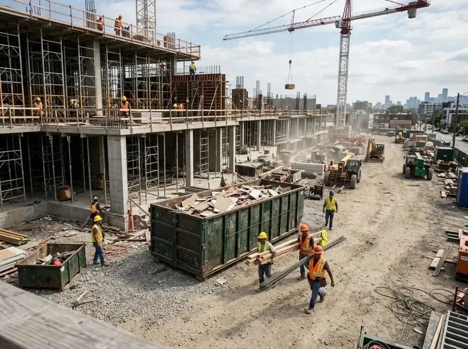 commercial-construction-site-w-002 — frequently asked questions, Low Cost Construction Dumpster Rental in Montrose, MN